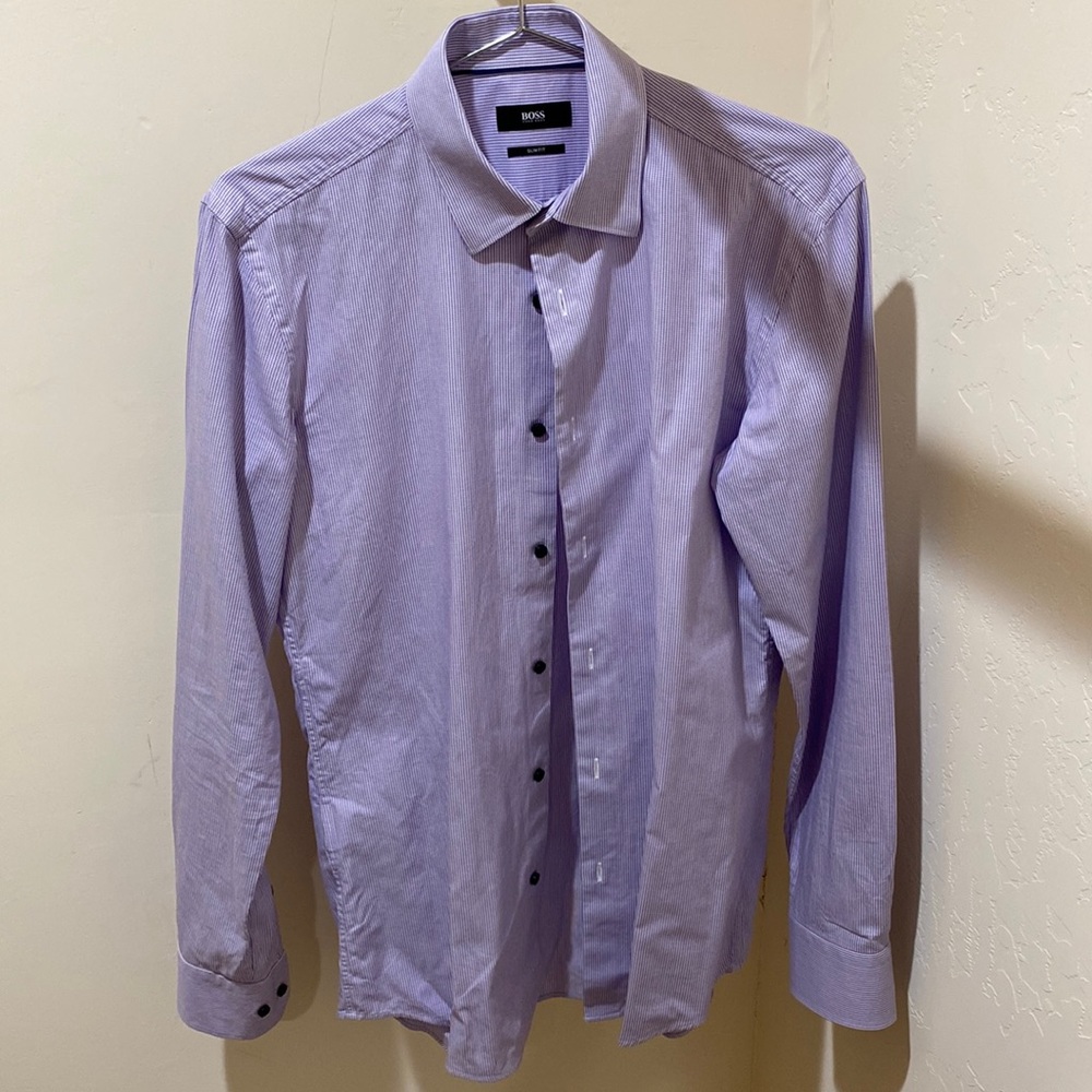 Hugo Boss Purple Dress Shirt, 14 1/2 neck, 37 arm
